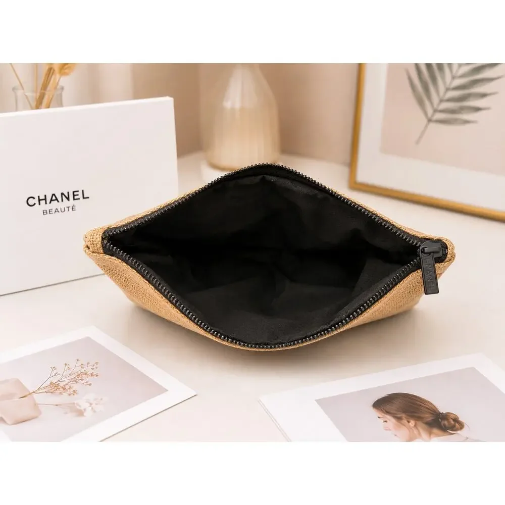 Rare Chanel GWP Linen Cosmetic Pouch – Large Beauty & Travel Organizer